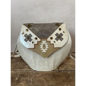 Vintage Margaret Jerrold Boho Leather Bucket Shoulder Bag - Made In Spain